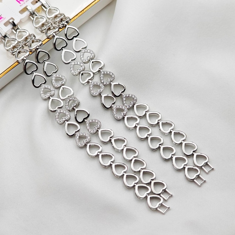 Silver Heart Link Bracelets